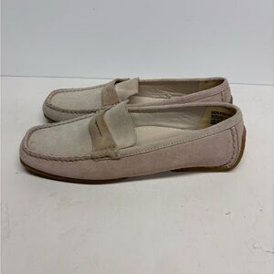 Predictions Women’s Suede Penny Loafers in Light Pink Driving Mocs Size 7.5
